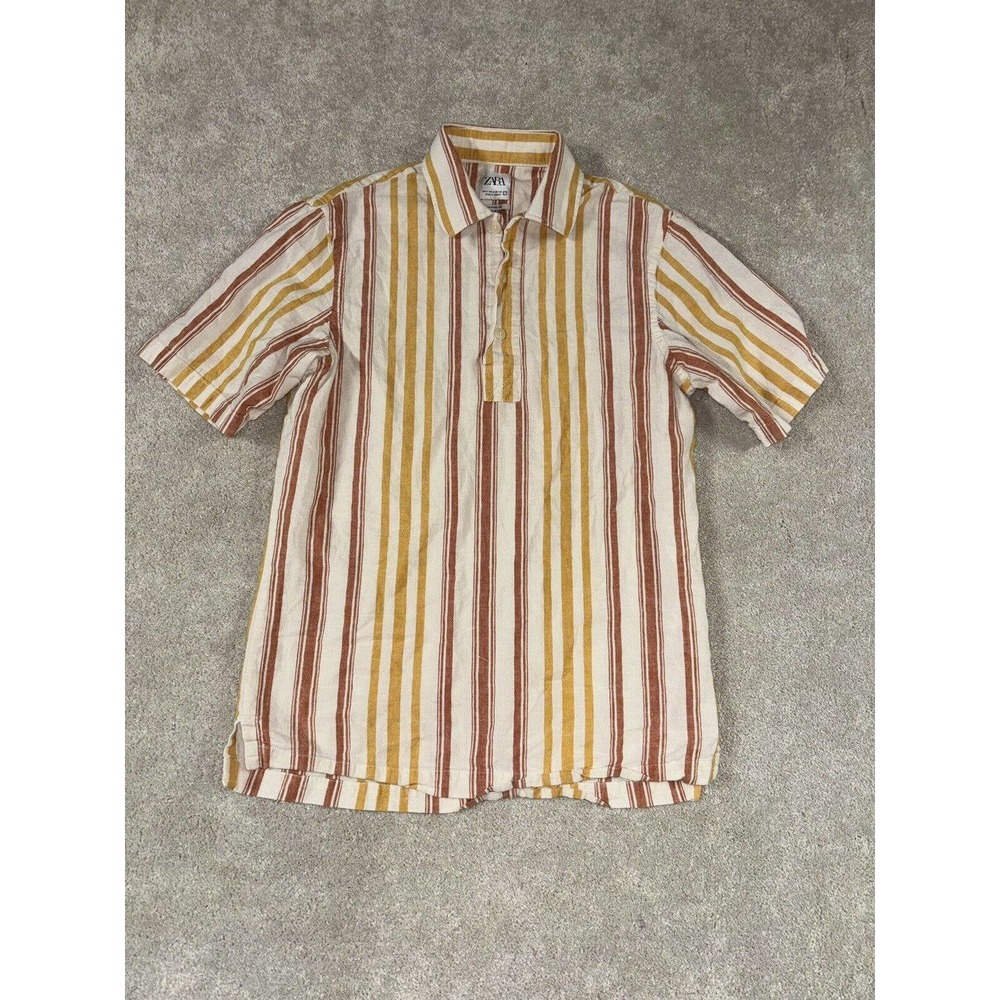 Zara Small Half Button Striped Shirt